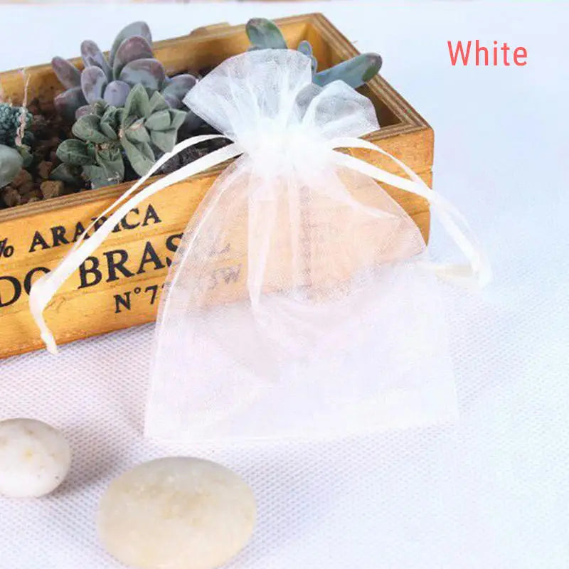 50pcs 17 Colors Jewelry Bag Wedding Gift Organza Jewelry Bag Display Packaging