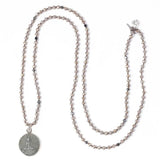 Silver Plated Buddha Pendant Necklace Stone Beads Women Chokers Jewelry Chains