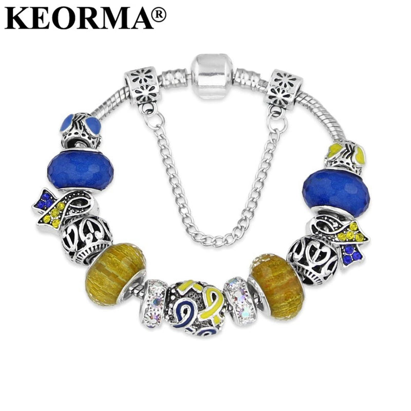 Infinity Love Hope Down Syndrome Bracelet Medical Awareness Charm Bracelet