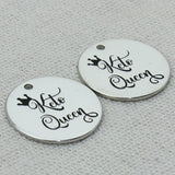 KETO QUEEN Charms Pendant Necklace Laser Engraved Charm