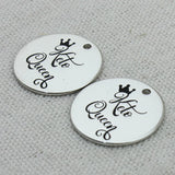KETO QUEEN Charms Pendant Necklace Laser Engraved Charm