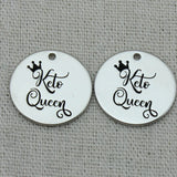 KETO QUEEN Charms Pendant Necklace Laser Engraved Charm