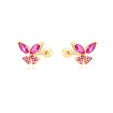 CZ Butterfly Thread Earrings Silver Filled Zircon Stud Piercing Jewelry