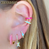 Colorful Zircon EarCuff Earrings Women's Party Wedding Jewelry