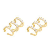 Zircon Ear Cuffs Earrings for Women, CZ Clip-Ons, Party Wedding Jewelry