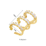 Zircon Ear Cuffs Earrings for Women, CZ Clip-Ons, Party Wedding Jewelry