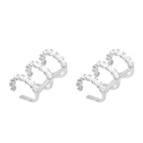 Zircon Ear Cuffs Earrings for Women, CZ Clip-Ons, Party Wedding Jewelry