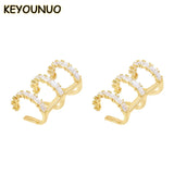 Zircon Ear Cuffs Earrings for Women, CZ Clip-Ons, Party Wedding Jewelry