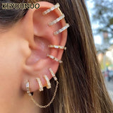 Zircon Ear Cuffs Earrings for Women, CZ Clip-Ons, Party Wedding Jewelry