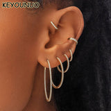 Colorful Zircon Clip Earrings for Women Non Pierced CZ Ear Cuffs Party Jewelry