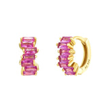 Colorful Zircon CZ Hoop Earrings Women Piercing Party Wedding Jewelry