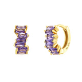 Colorful Zircon CZ Hoop Earrings Women Piercing Party Wedding Jewelry