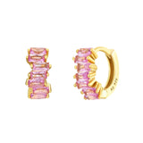 Colorful Zircon CZ Hoop Earrings Women Piercing Party Wedding Jewelry