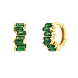Colorful Zircon CZ Hoop Earrings Women Piercing Party Wedding Jewelry