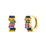 Colorful Zircon CZ Hoop Earrings Women Piercing Party Wedding Jewelry