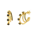 Colorful Zircon Stud Hoop Earrings for Women