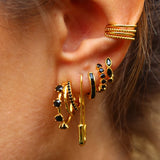 Colorful Zircon Stud Hoop Earrings for Women