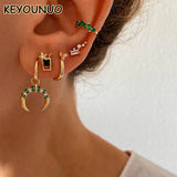 Zircon Drop Hoop Earrings Party Wedding Jewelry