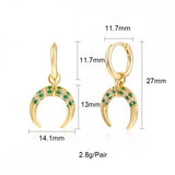 Zircon Drop Hoop Earrings Party Wedding Jewelry