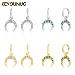 Zircon Drop Hoop Earrings Party Wedding Jewelry