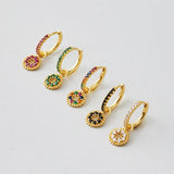 Colorful Zircon Heart Dangle Earrings for Women
