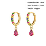 Colorful Zircon Heart Dangle Earrings for Women