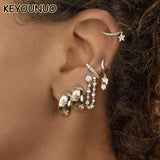 Heart Star Hoop Earrings Snake Ear Cuffs Zircon Drop Stud Earring