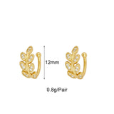 Zircon Stud Earrings Hoop Earcuff Piercing Party Jewelry