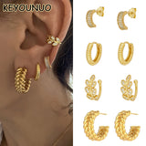 Zircon Stud Earrings Hoop Earcuff Piercing Party Jewelry
