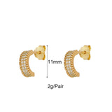 Zircon Stud Earrings Hoop Earcuff Piercing Party Jewelry
