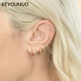 Red Zircon Filled Hoop Earrings Round Piercing CZ Party Jewelry