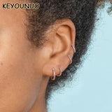 Red Zircon Filled Hoop Earrings Round Piercing CZ Party Jewelry