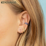 Red Zircon Filled Hoop Earrings Round Piercing CZ Party Jewelry