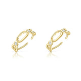 Silver Earcuffs CZ Stud Earrings Zircon Hoop Jewelry