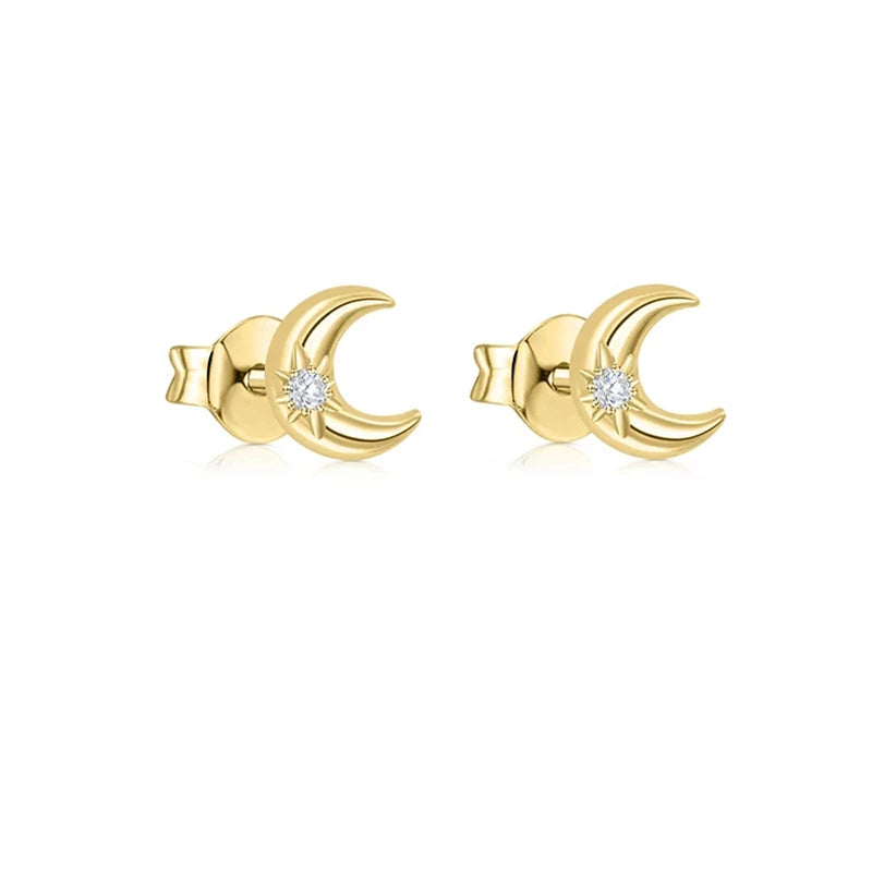 Silver Earcuffs CZ Stud Earrings Zircon Hoop Jewelry