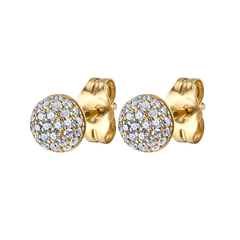 Silver Rainbow Zircon Stud Earrings For Women CZ Ball Colorful Earring