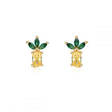 Colorful Zircon Silver Stud Earrings for Women, Party Jewelry