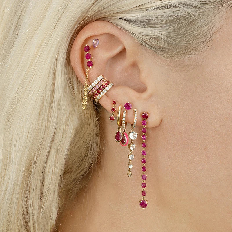 Silver Teardrop Zircon Drop Earrings for Women