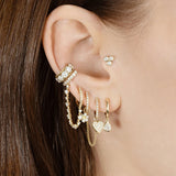 Silver Teardrop Zircon Drop Earrings for Women
