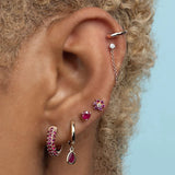 Silver Teardrop Zircon Drop Earrings for Women