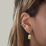 Silver Zircon Star Ear Cuff Earrings Tassel Chain Threaders for Women