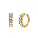 Silver Filled CZ Ear Cuffs Stud Drop Earrings For Women