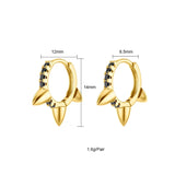 CZ Hoop Earrings Silver Filled Cone Piercing Circle Zircon Party Jewelry