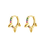 CZ Hoop Earrings Silver Filled Cone Piercing Circle Zircon Party Jewelry