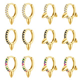CZ Hoop Earrings Silver Filled Cone Piercing Circle Zircon Party Jewelry