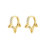 CZ Hoop Earrings Silver Filled Cone Piercing Circle Zircon Party Jewelry