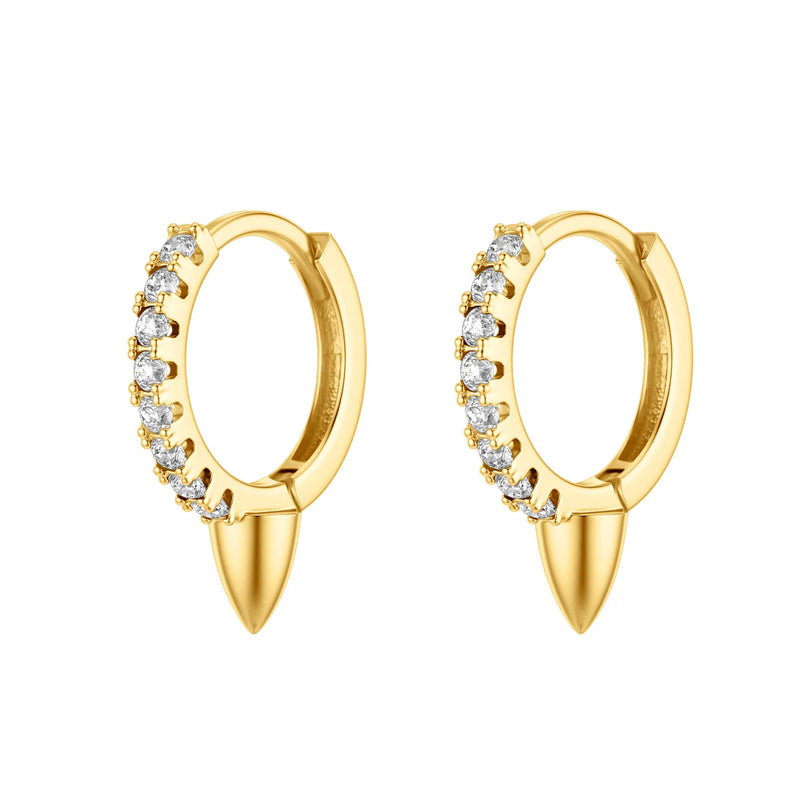 CZ Hoop Earrings Silver Filled Cone Piercing Circle Zircon Party Jewelry