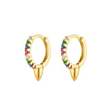 CZ Hoop Earrings Silver Filled Cone Piercing Circle Zircon Party Jewelry