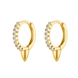 CZ Hoop Earrings Silver Filled Cone Piercing Circle Zircon Party Jewelry