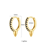 CZ Hoop Earrings Silver Filled Cone Piercing Circle Zircon Party Jewelry